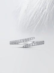 1.70mm Round Cut Moissanite Open Diamond Wrap Wedding Band Mapple Gems